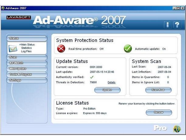 Ad-Aware SE Personal Screenshot